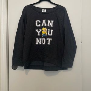 Universal Studios Despicable Me Grey “Can You Not” Minion Sweater (XL/15-17)